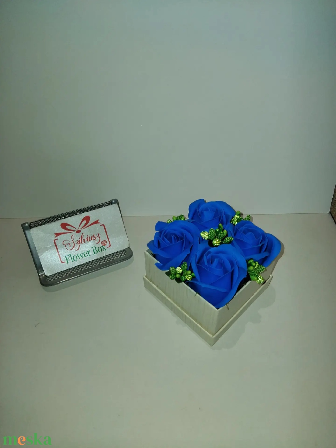 4db-os szappanrózsabox -Kék  - otthon & életmód - dekoráció - asztal és polc dekoráció - asztaldísz - Meska.hu