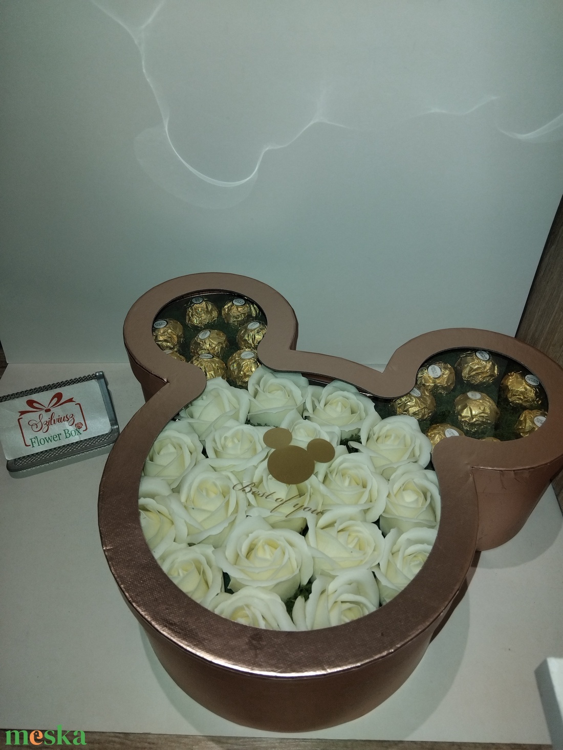 Mickey egér füles box szappanrózsával - otthon & életmód - dekoráció - asztal és polc dekoráció - asztaldísz - Meska.hu