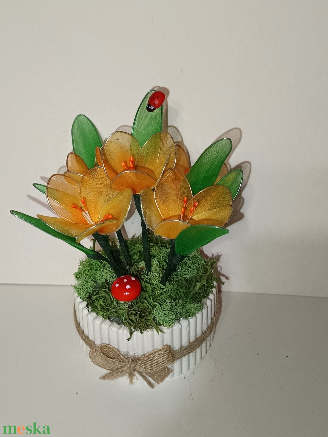 Harisnya virág  - otthon & életmód - dekoráció - ajtó- és ablak dekoráció - ajtódísz & kopogtató - Meska.hu