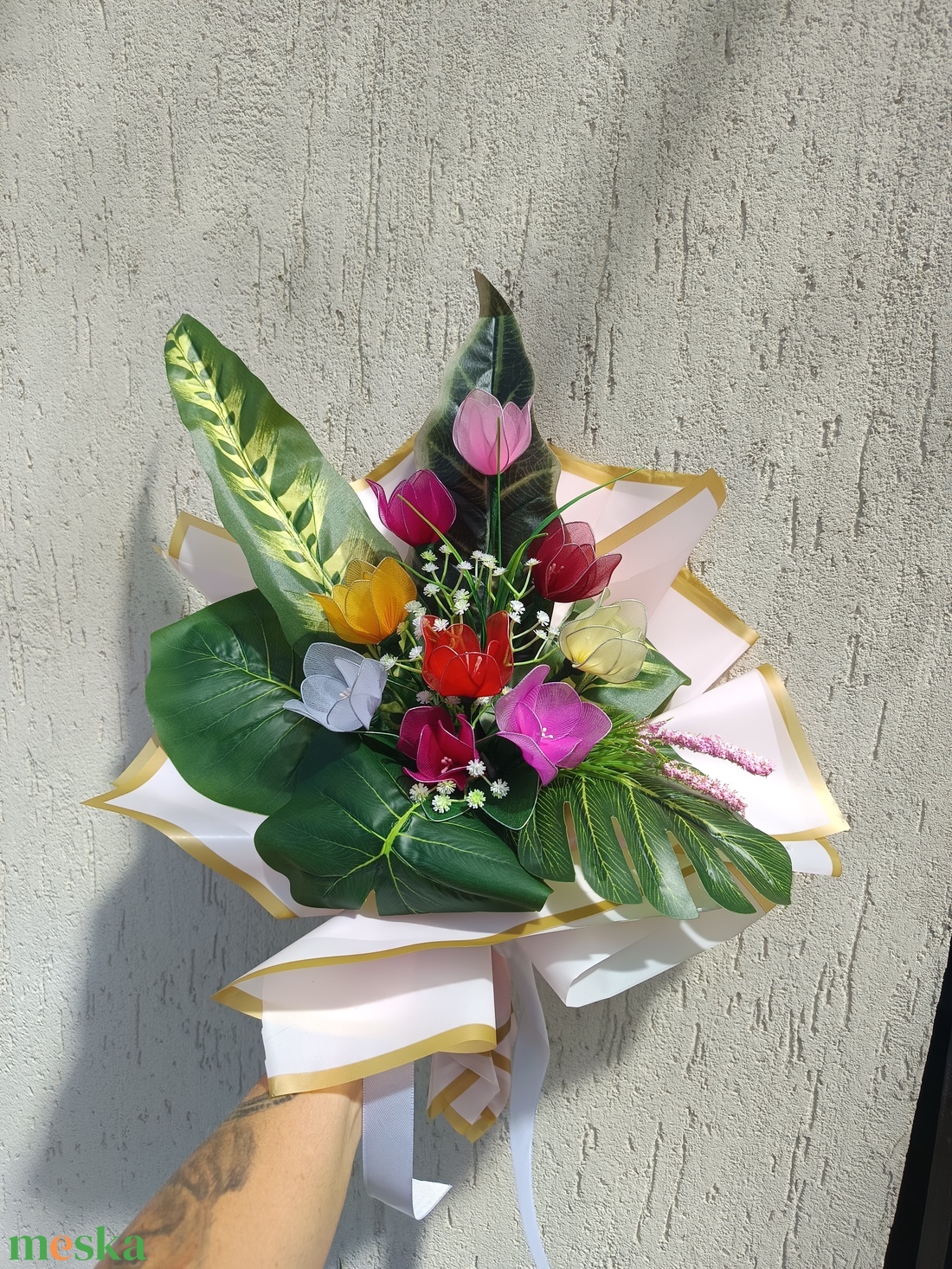 Harisnyavirg csokor  - otthon & életmód - dekoráció - virágdísz és tartó - váza - Meska.hu