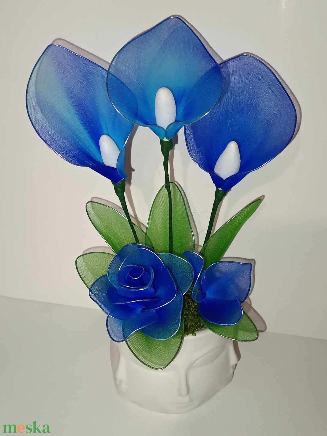 Harisnyavirg dekoráció  - otthon & életmód - dekoráció - virágdísz és tartó - cserép & kaspó - Meska.hu