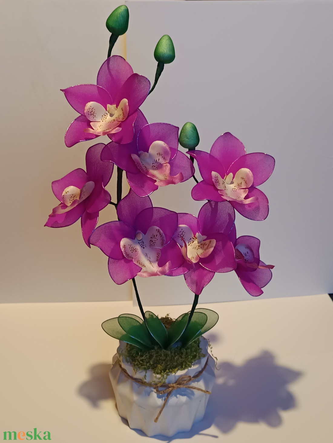 Orchidea harisnyavir�g  - otthon & életmód - dekoráció - asztal és polc dekoráció - kavics & kő - Meska.hu