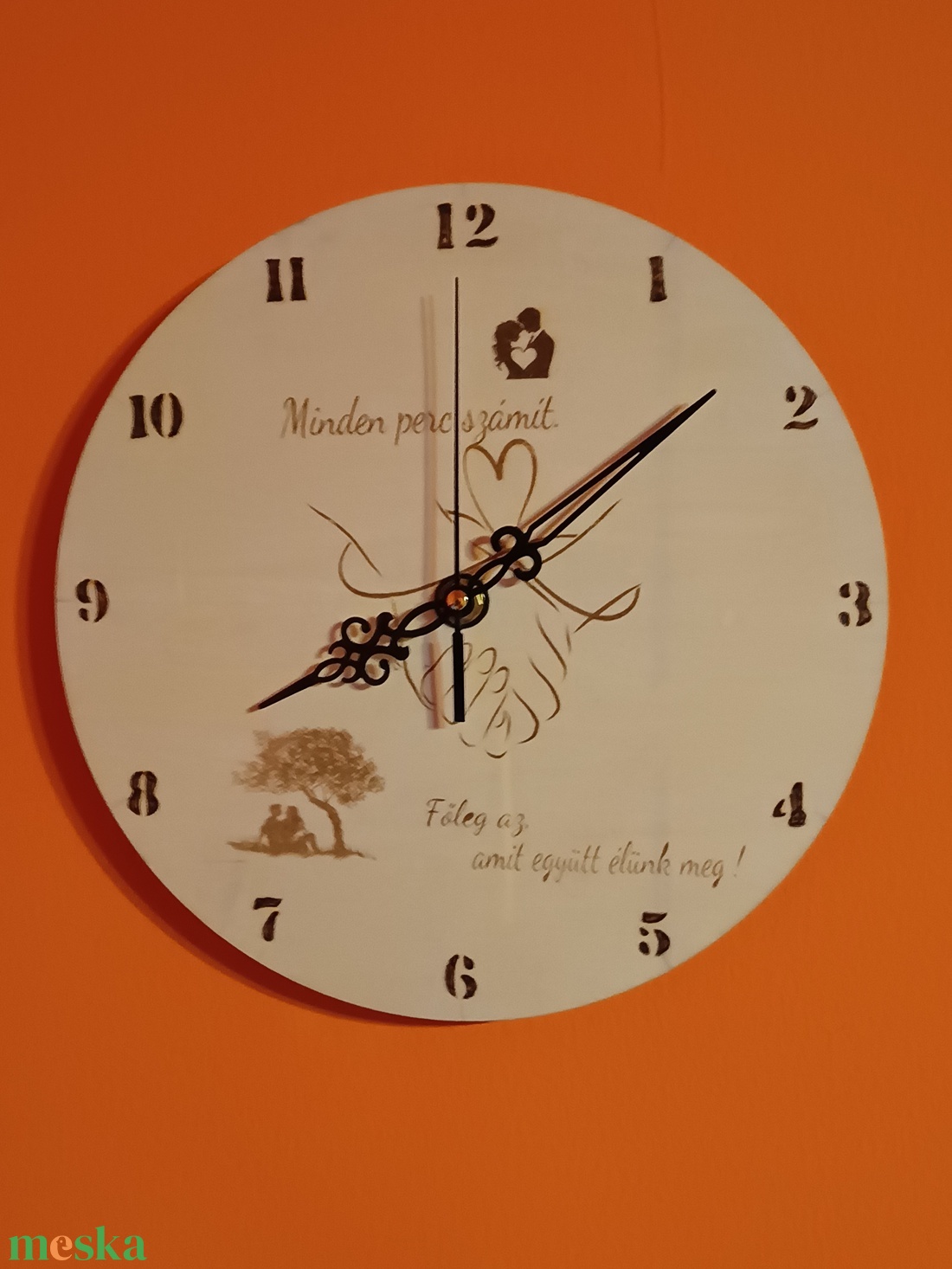Lézergravírozott ór�k  25 cm  - otthon & életmód - dekoráció - fali és függő dekoráció - falióra & óra - Meska.hu