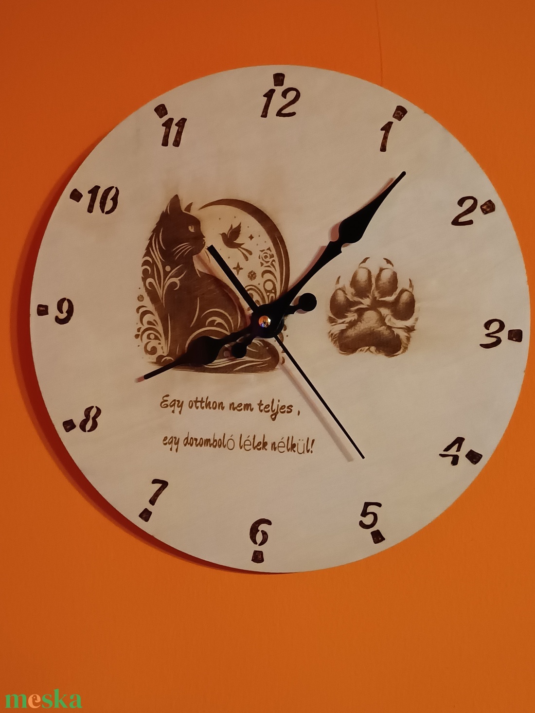 Lézergravírozott falióra 30 cm  - otthon & életmód - dekoráció - fali és függő dekoráció - falióra & óra - Meska.hu