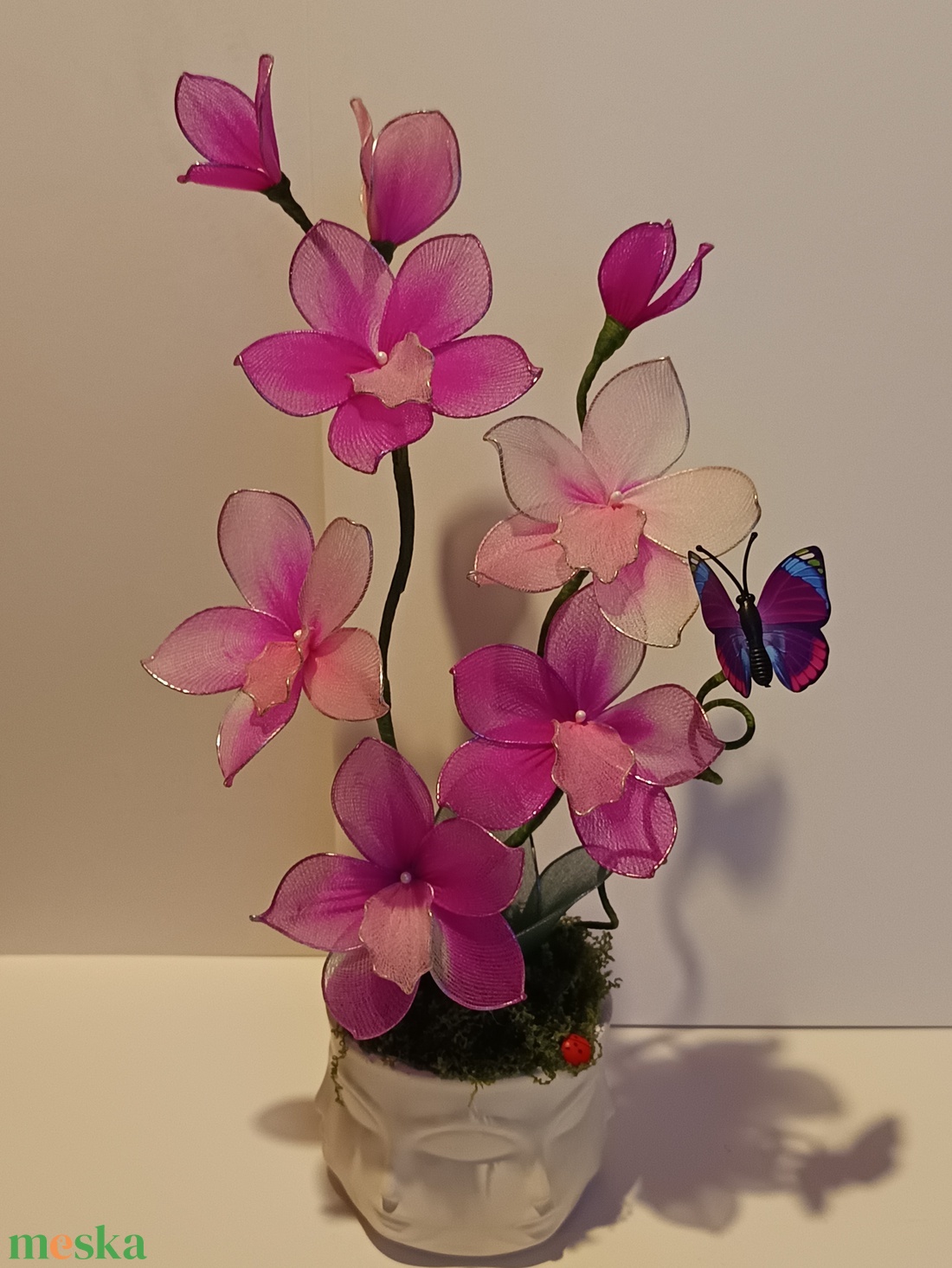 Orchidea harisnyavir�g  - otthon & életmód - dekoráció - asztal és polc dekoráció - asztaldísz - Meska.hu