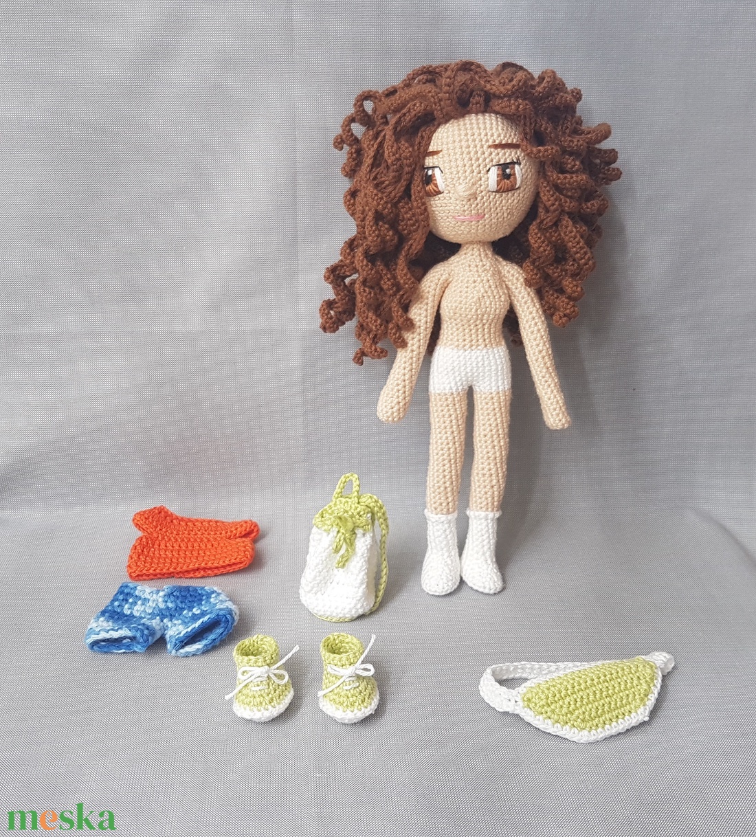 Bella baba - horgolt, amigurumi baba - játékbaba - játék & sport - baba & babaház - öltöztethető baba - Meska.hu