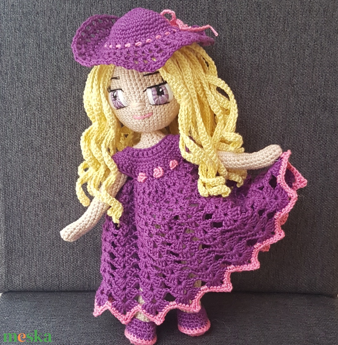 Szofi baba - horgolt, amigurumi baba - játékbaba - játék & sport - baba & babaház - öltöztethető baba - Meska.hu