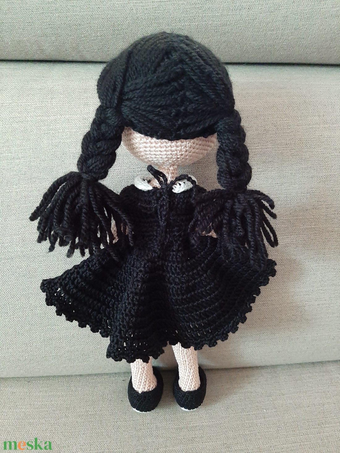 Wednesday baba - horgolt amigurumi játékbaba - játék & sport - baba & babaház - baba - Meska.hu