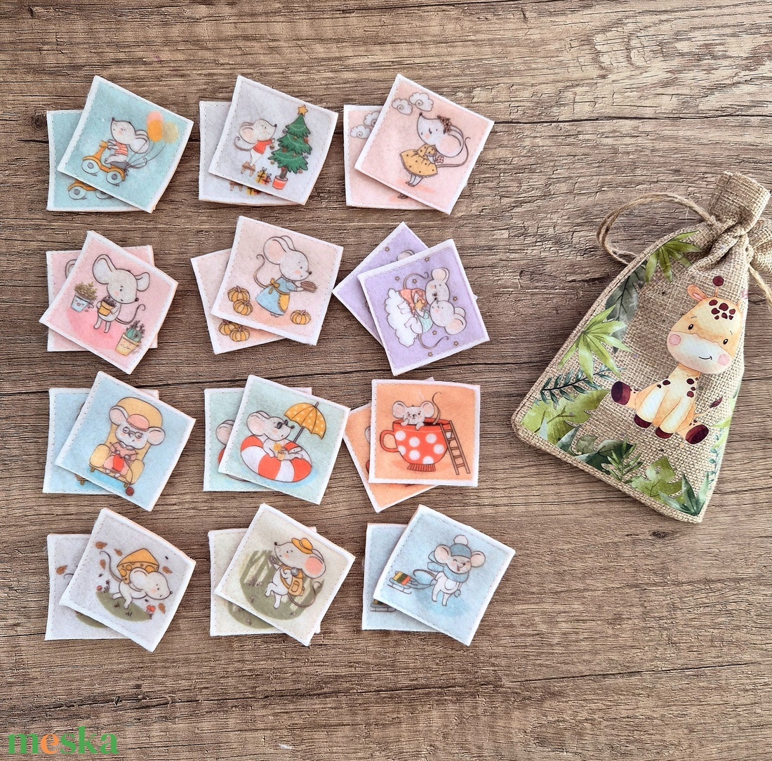 12 pár memóriakártya - játék & sport - készségfejlesztő és logikai játék - memória játékok - Meska.hu