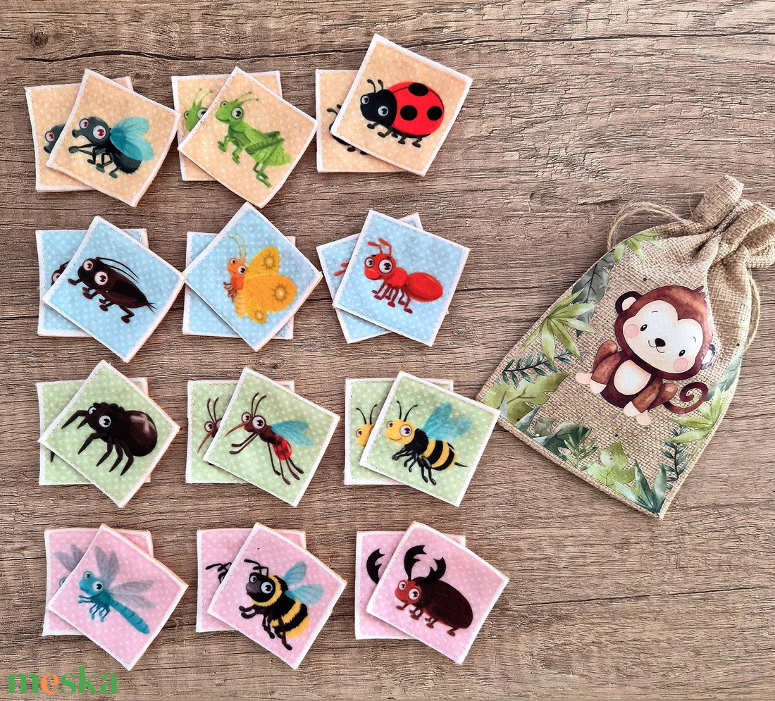 12 pár memóriakártya - játék & sport - készségfejlesztő és logikai játék - memória játékok - Meska.hu