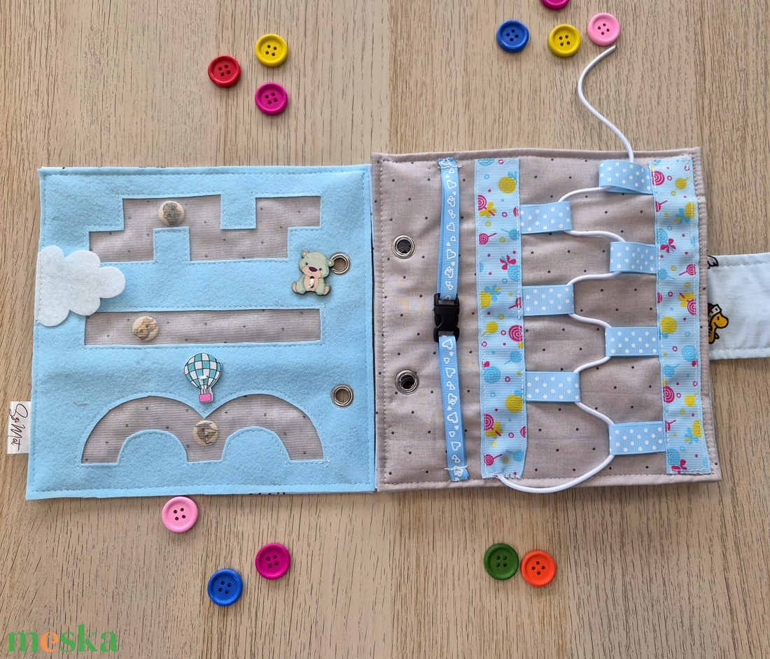 6 feladatos csendeskönyv kisfiúnak - játék & sport - textilkönyv & babakönyv - Meska.hu