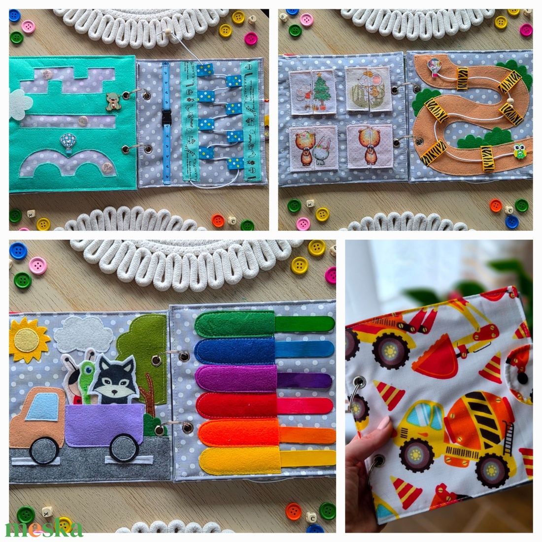 6 feladatos csendeskönyv - játék & sport - textilkönyv & babakönyv - Meska.hu