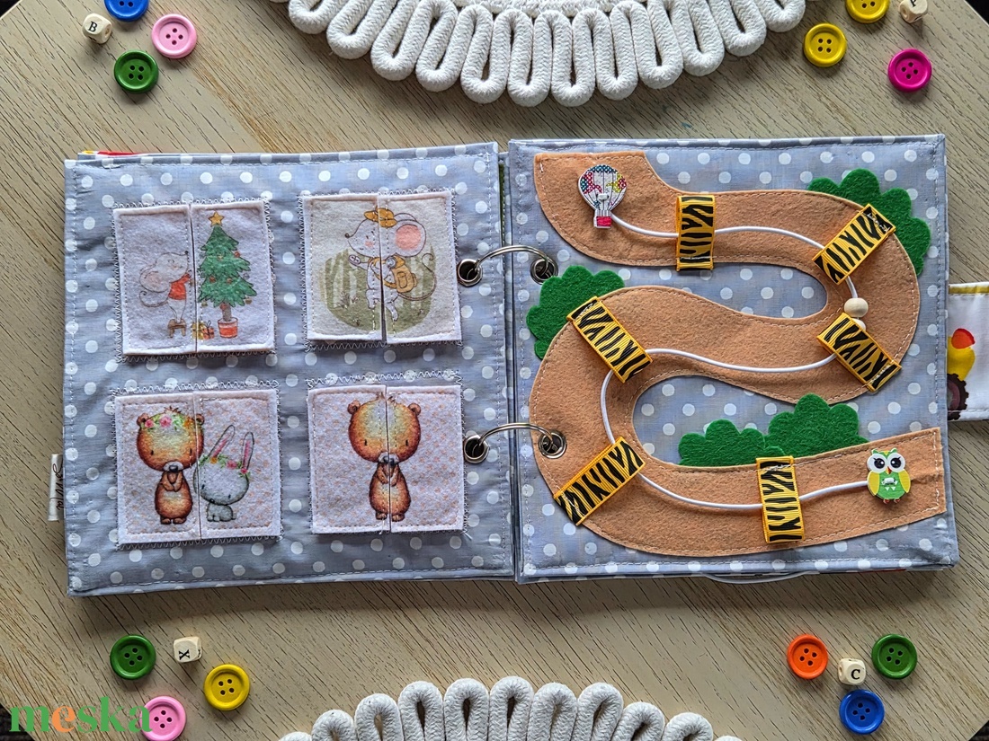 6 feladatos csendeskönyv - játék & sport - textilkönyv & babakönyv - Meska.hu