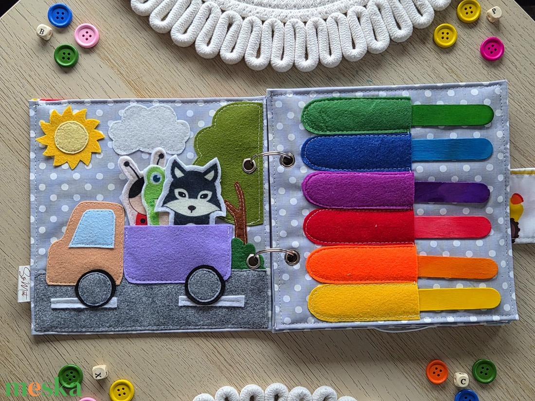 6 feladatos csendeskönyv - játék & sport - textilkönyv & babakönyv - Meska.hu