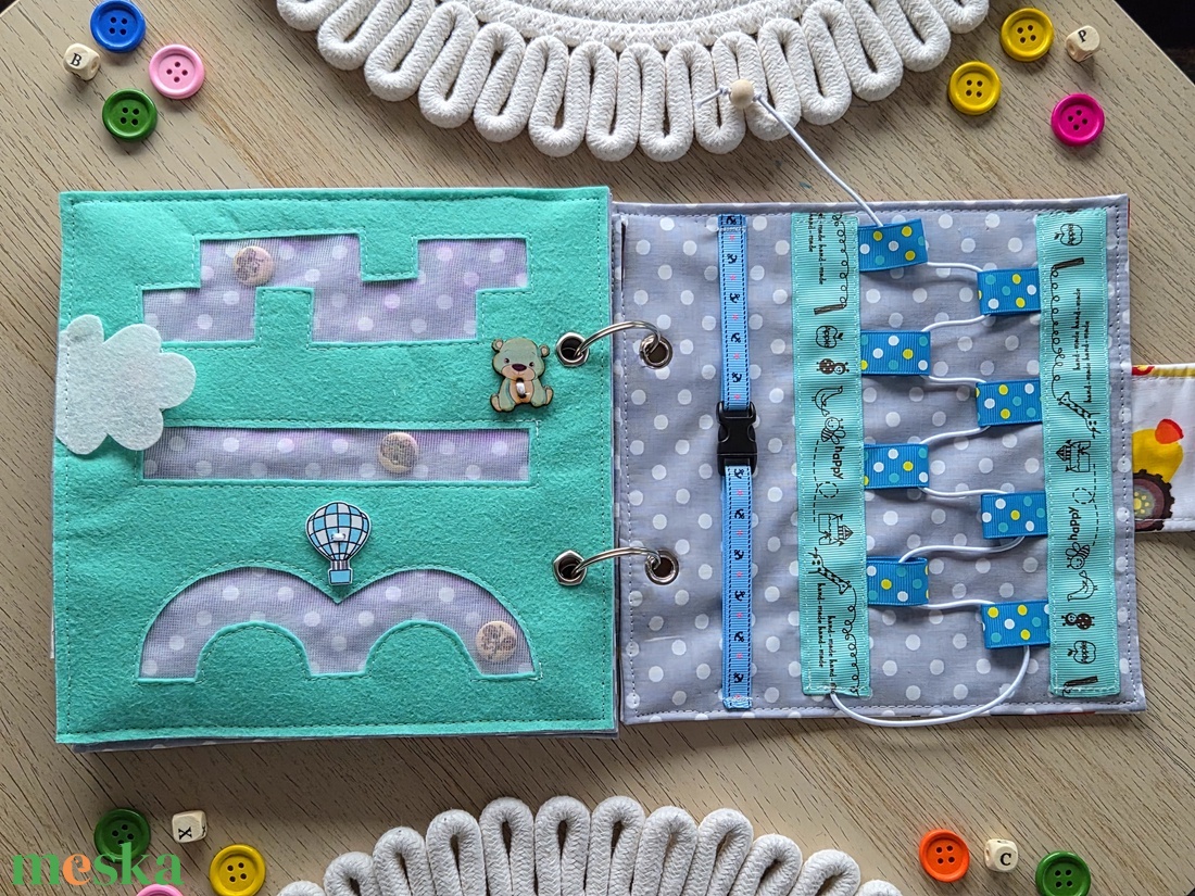 6 feladatos csendeskönyv - játék & sport - textilkönyv & babakönyv - Meska.hu