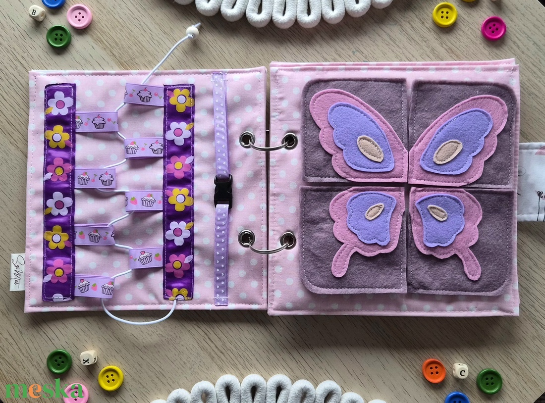 6 feladatos csendeskönyv - baba - mama - baba játékok - textilkönyv & babakönyv - Meska.hu