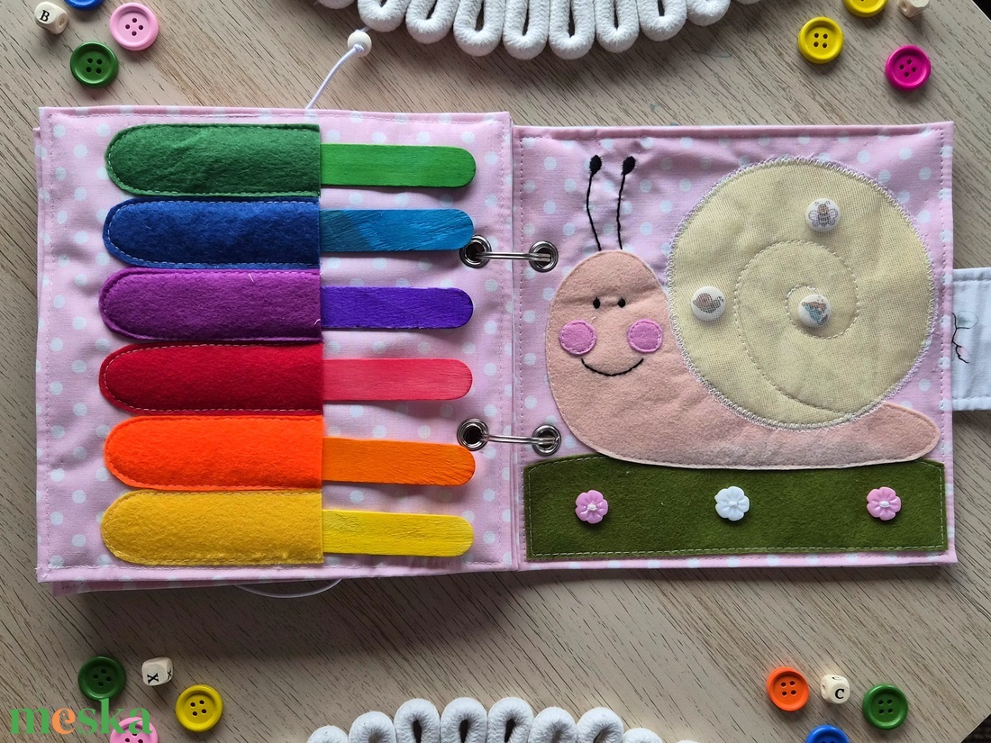 6 feladatos csendeskönyv - baba - mama - baba játékok - textilkönyv & babakönyv - Meska.hu