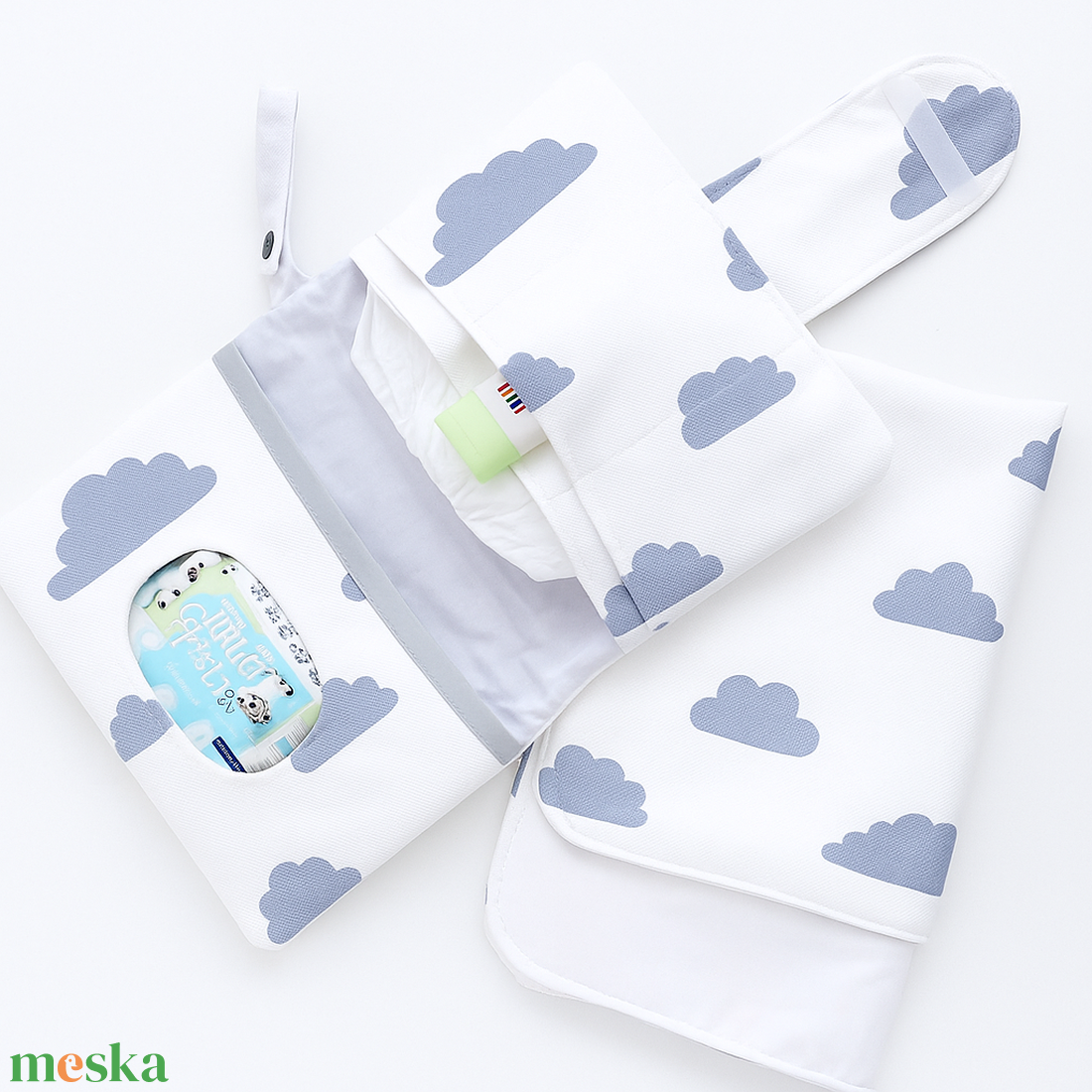 Pelenkázó neszeszer vízhatlan pelenkázó alátéttel - baba - mama - pelenkázó, babafürdető kellékek - pelenkázó neszeszer, pelenkatartó - Meska.hu