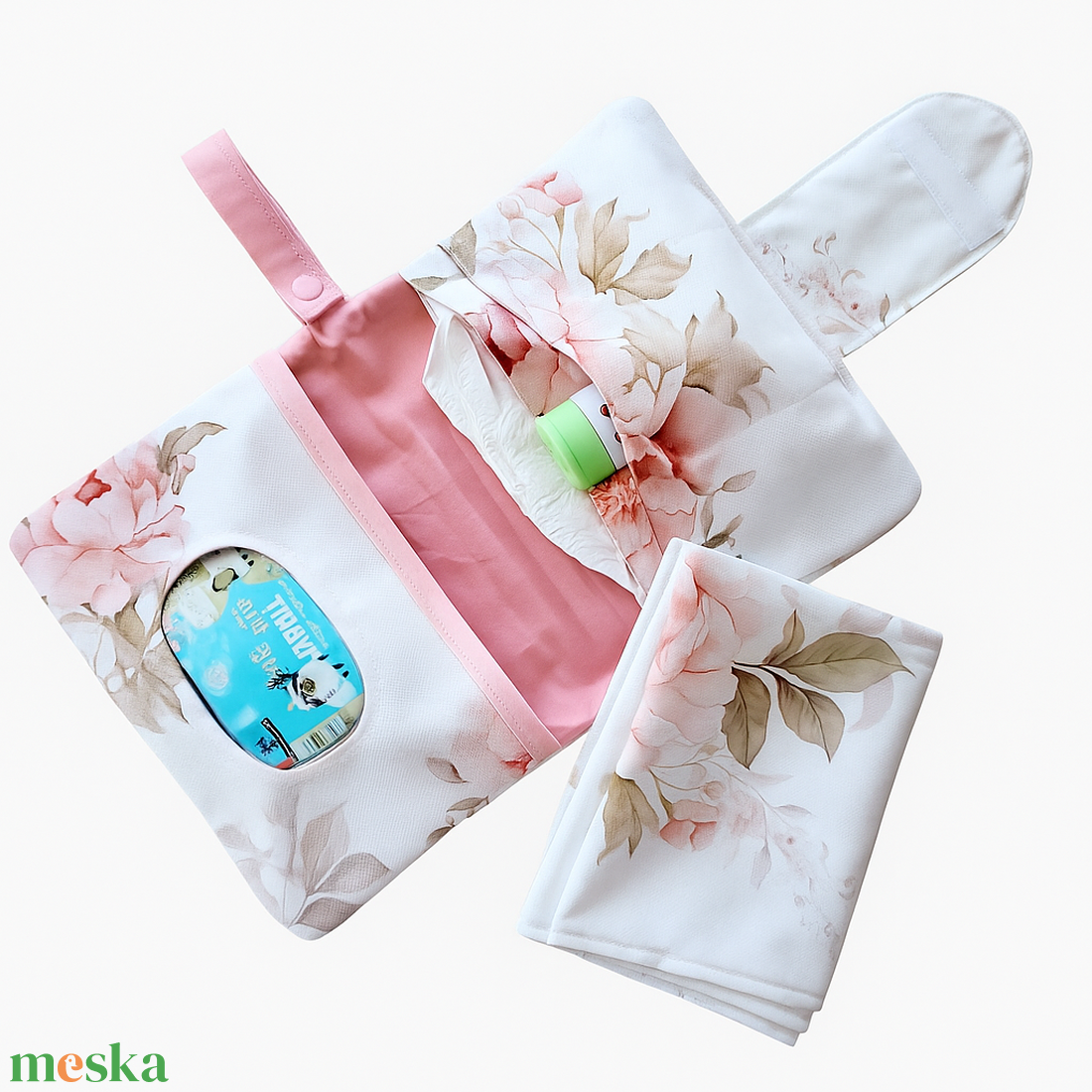 Pelenkázó neszeszer vízhatlan pelenkázó alátéttel - baba - mama - pelenkázó, babafürdető kellékek - pelenkázó neszeszer, pelenkatartó - Meska.hu