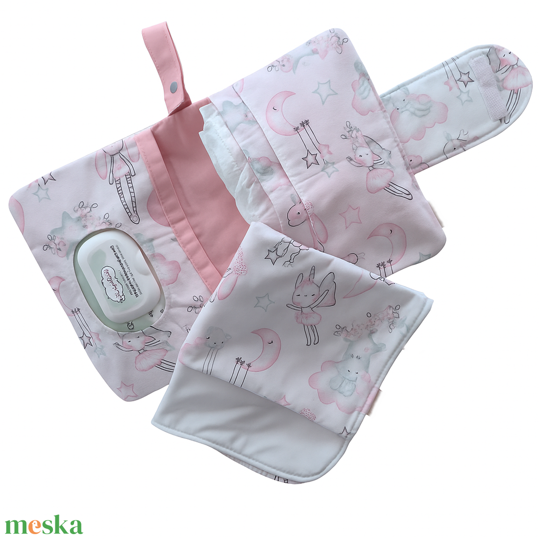 Pelenkázó neszeszer vízhatlan pelenkázó alátéttel - baba - mama - pelenkázó, babafürdető kellékek - pelenkázó neszeszer, pelenkatartó - Meska.hu
