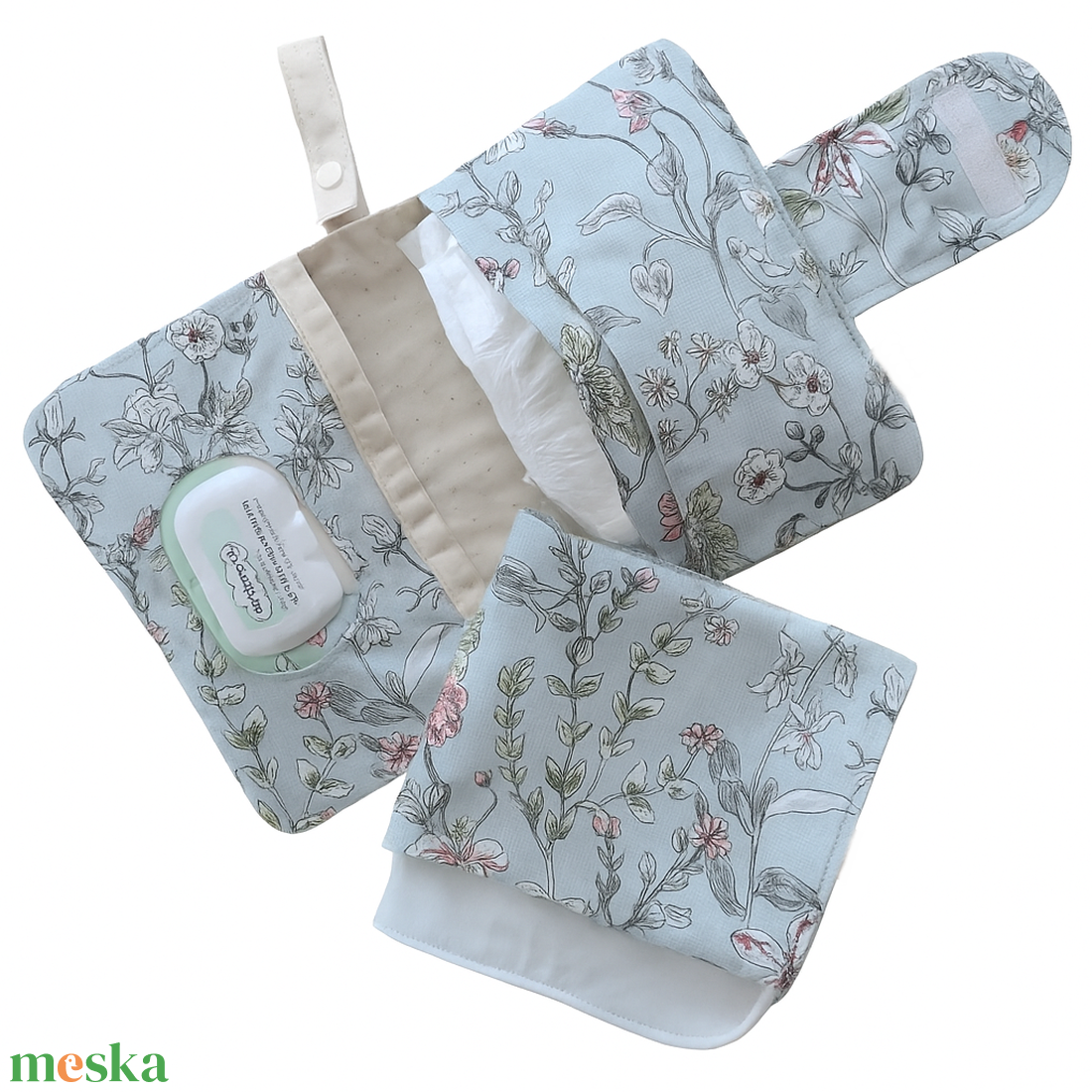 Pelenkázó neszeszer vízhatlan pelenkázó alátéttel - baba - mama - pelenkázó, babafürdető kellékek - pelenkázó neszeszer, pelenkatartó - Meska.hu