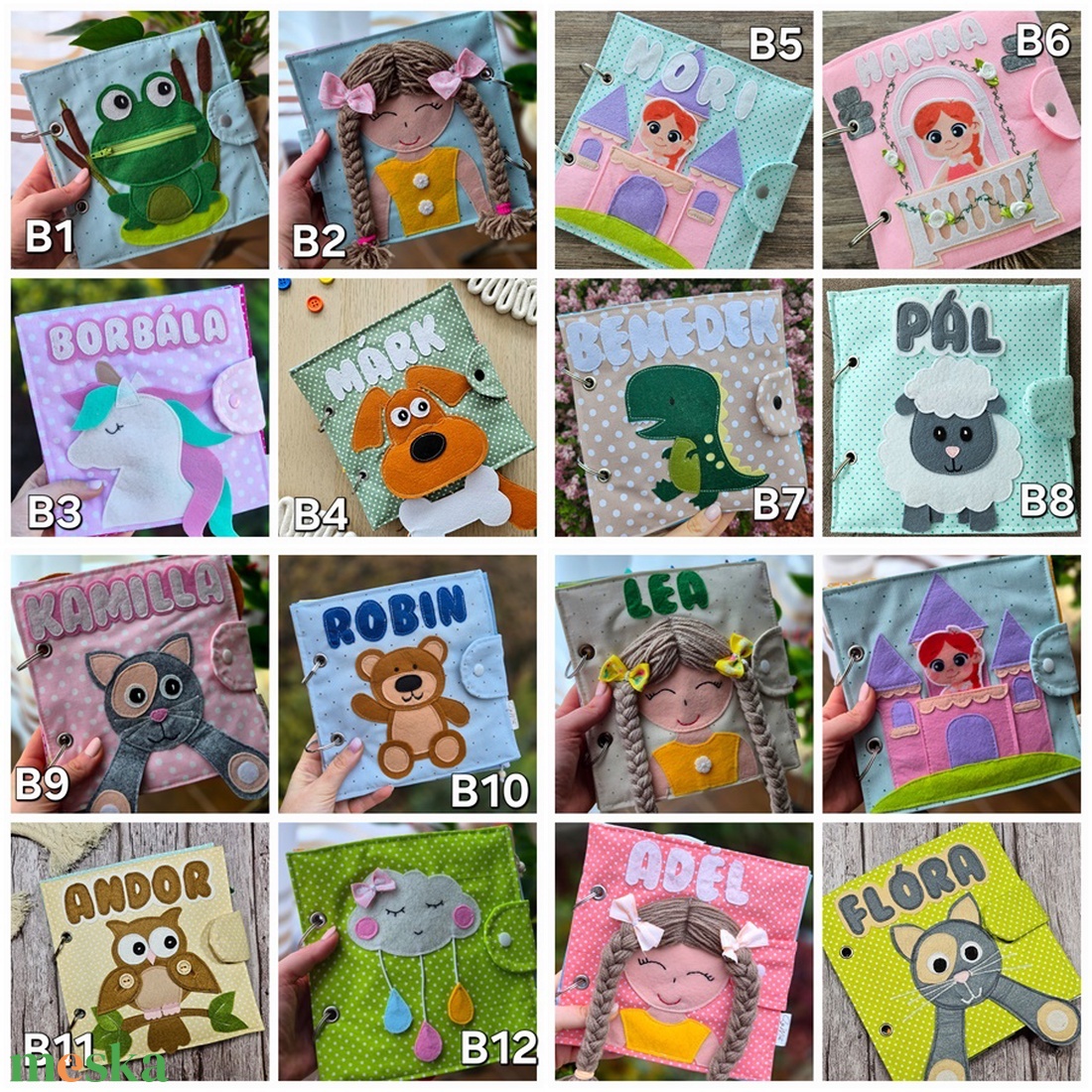 Csendeskönyv BORÍTÓK - baba - mama - baba játékok - textilkönyv & babakönyv - Meska.hu