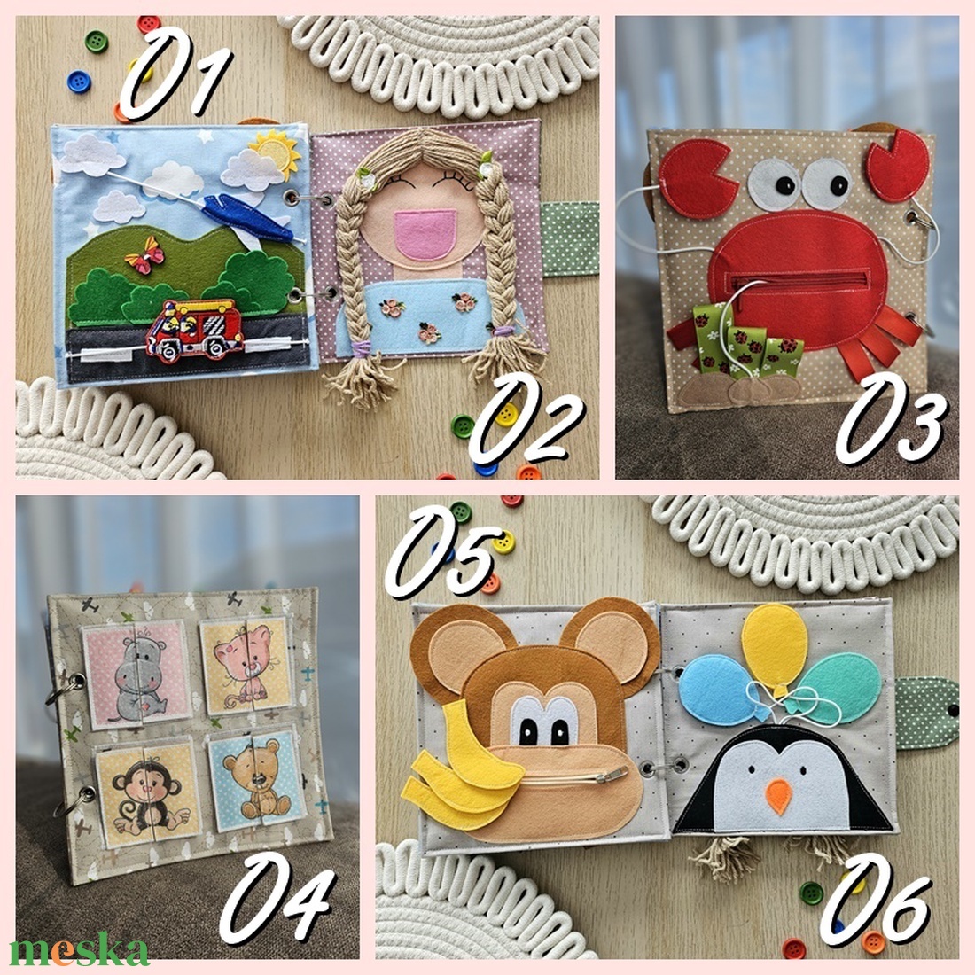 Csendeskönyv oldalak I. - baba - mama - baba játékok - textilkönyv & babakönyv - Meska.hu