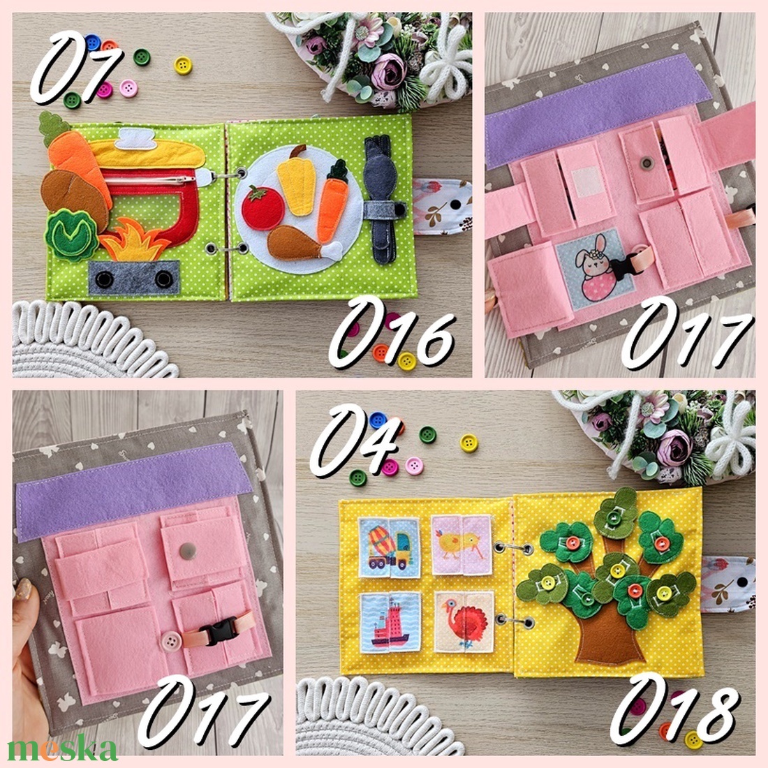 Csendeskönyv oldalak II.  - baba - mama - baba játékok - textilkönyv & babakönyv - Meska.hu
