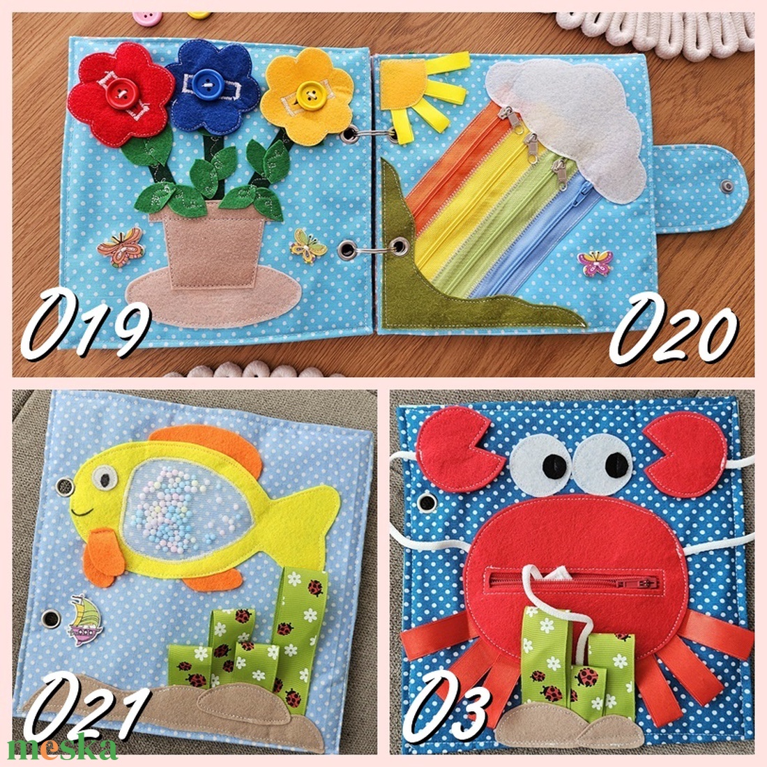 Csendeskönyv oldalak II.  - baba - mama - baba játékok - textilkönyv & babakönyv - Meska.hu