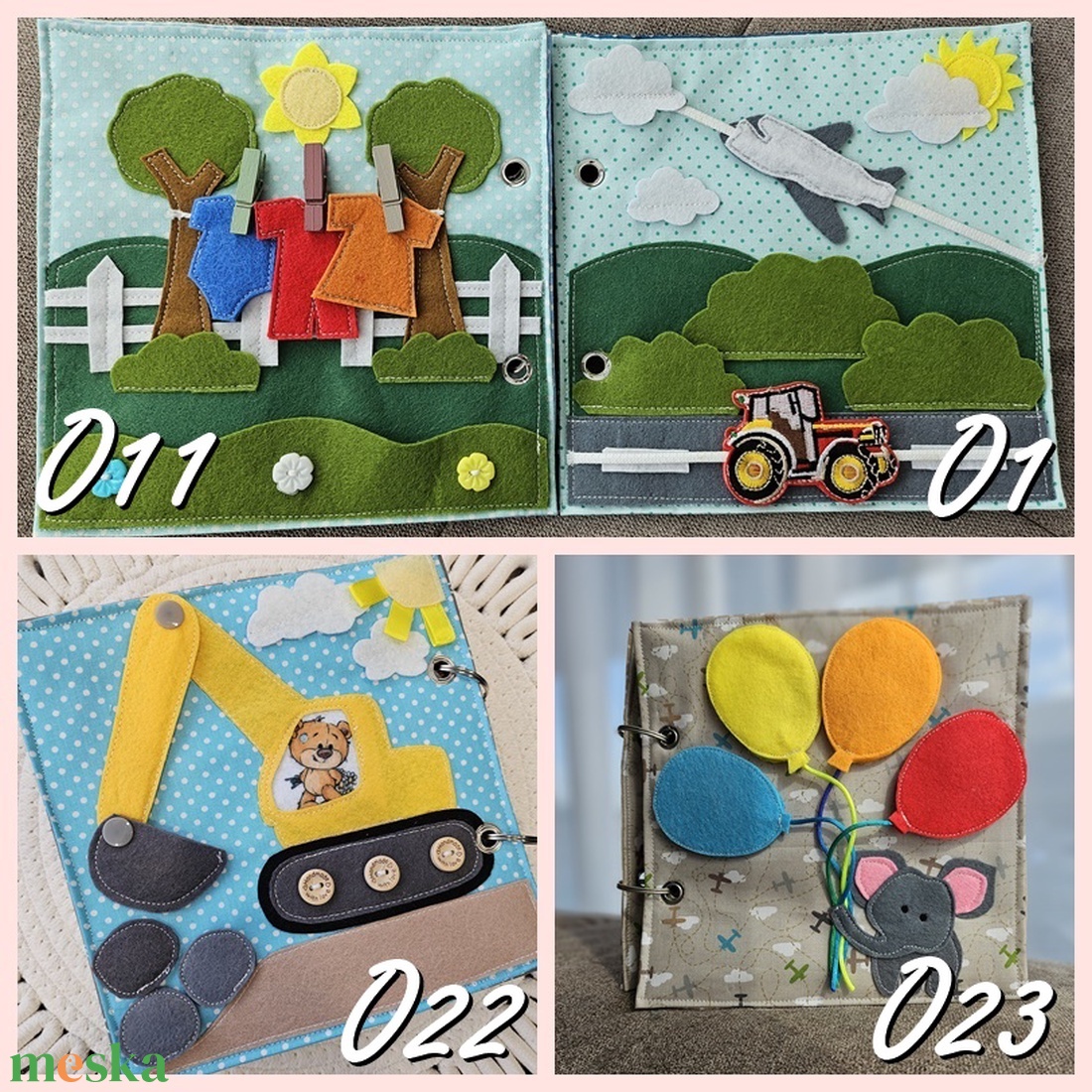 Csendeskönyv oldalak III.  - baba - mama - baba játékok - textilkönyv & babakönyv - Meska.hu