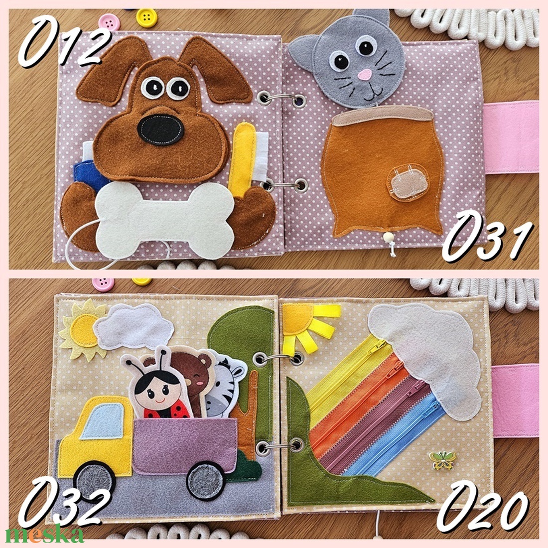 Csendeskönyv oldalak IV. - baba - mama - baba játékok - textilkönyv & babakönyv - Meska.hu