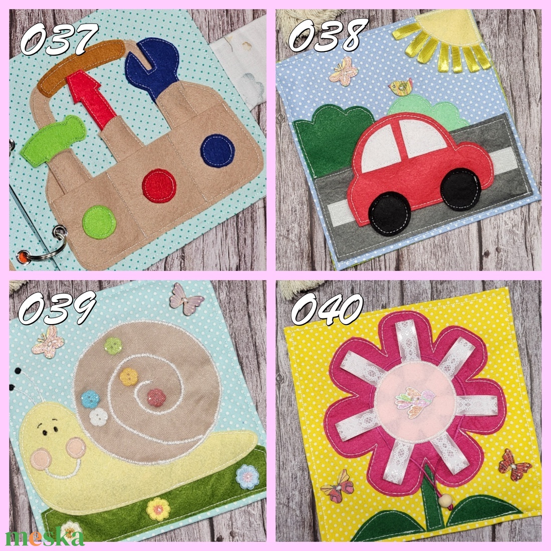 Csendeskönyv oldalak IV. - baba - mama - baba játékok - textilkönyv & babakönyv - Meska.hu