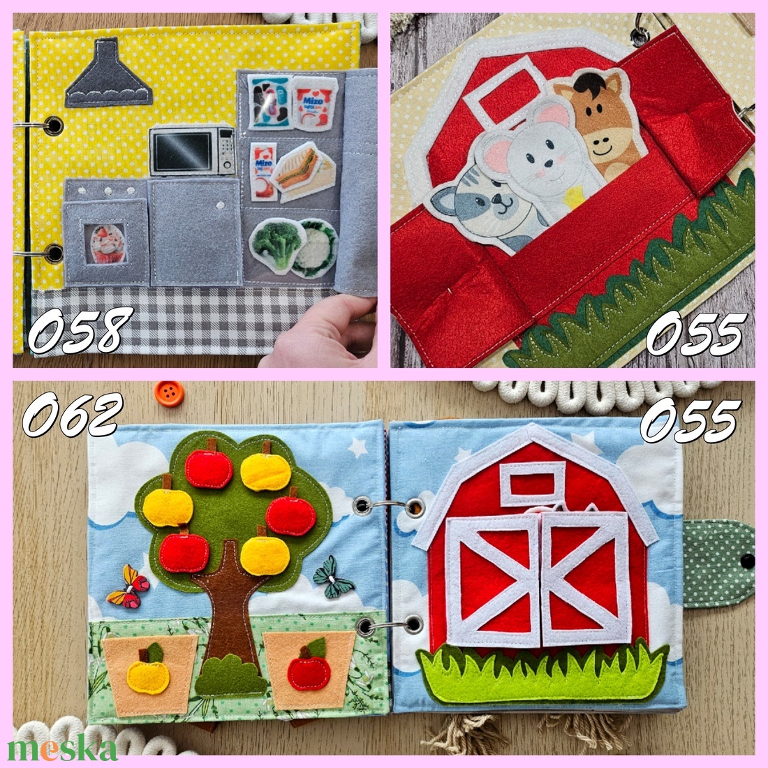 Csendeskönyv oldalak VI.  - baba - mama - baba játékok - textilkönyv & babakönyv - Meska.hu