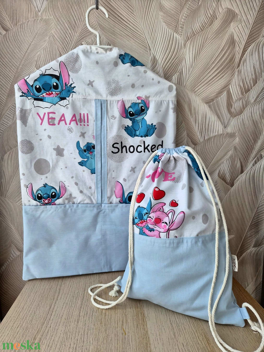 Stitch Ovis zsák tornazsákkal készletről - játék & sport - ovis felszerelés - ovis zsák - Meska.hu