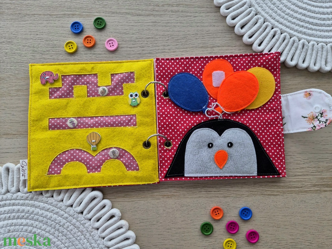 4 feladatos csendeskönyv - baba - mama - baba játékok - textilkönyv & babakönyv - Meska.hu