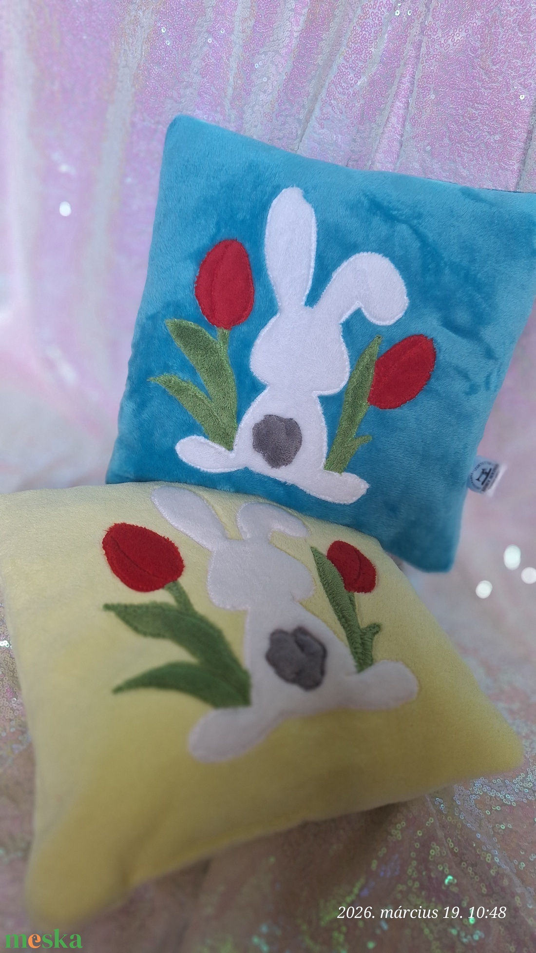 Húsvéti Nyuszis párna - otthon & életmód - lakástextil - párna & párnahuzat - díszpárna (belsővel együtt) - Meska.hu