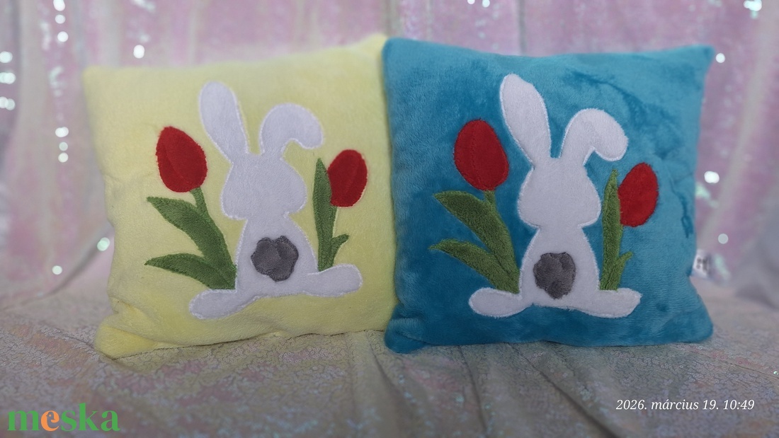 Húsvéti Nyuszis párna - otthon & életmód - lakástextil - párna & párnahuzat - díszpárna (belsővel együtt) - Meska.hu