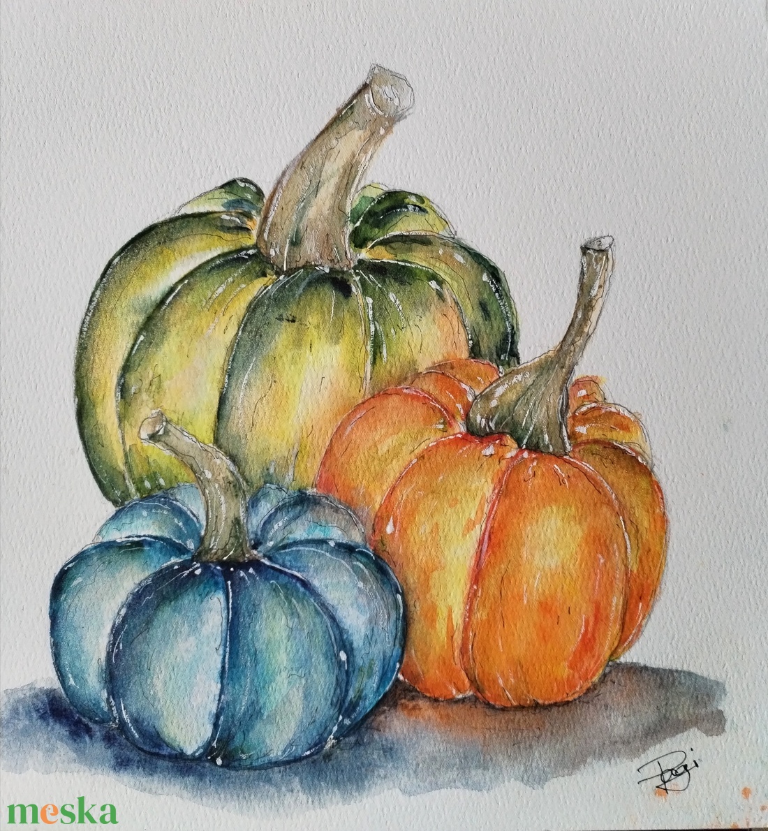 A három tököcske - művészet - festmény - akvarell - Meska.hu