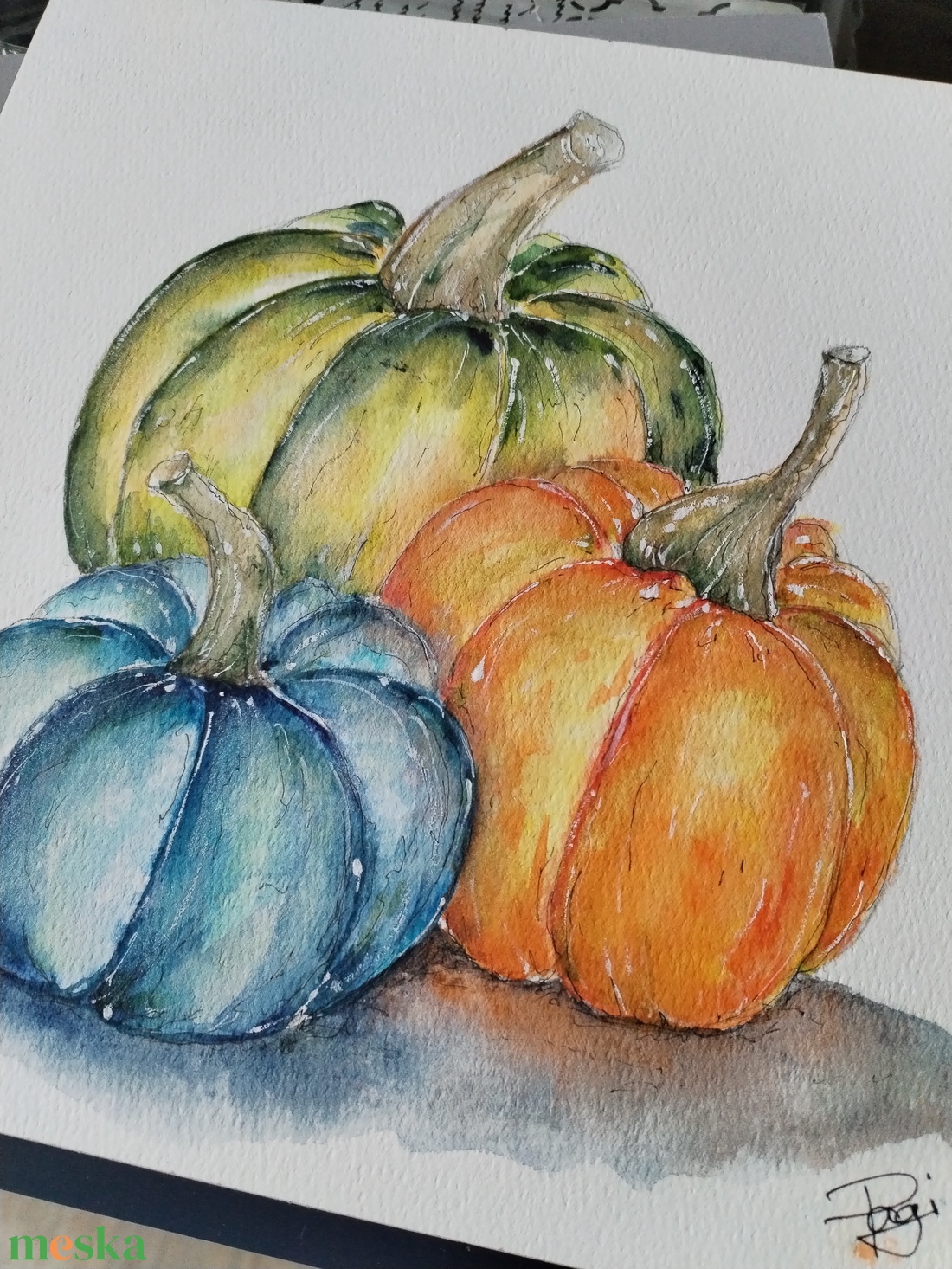 A három tököcske - művészet - festmény - akvarell - Meska.hu