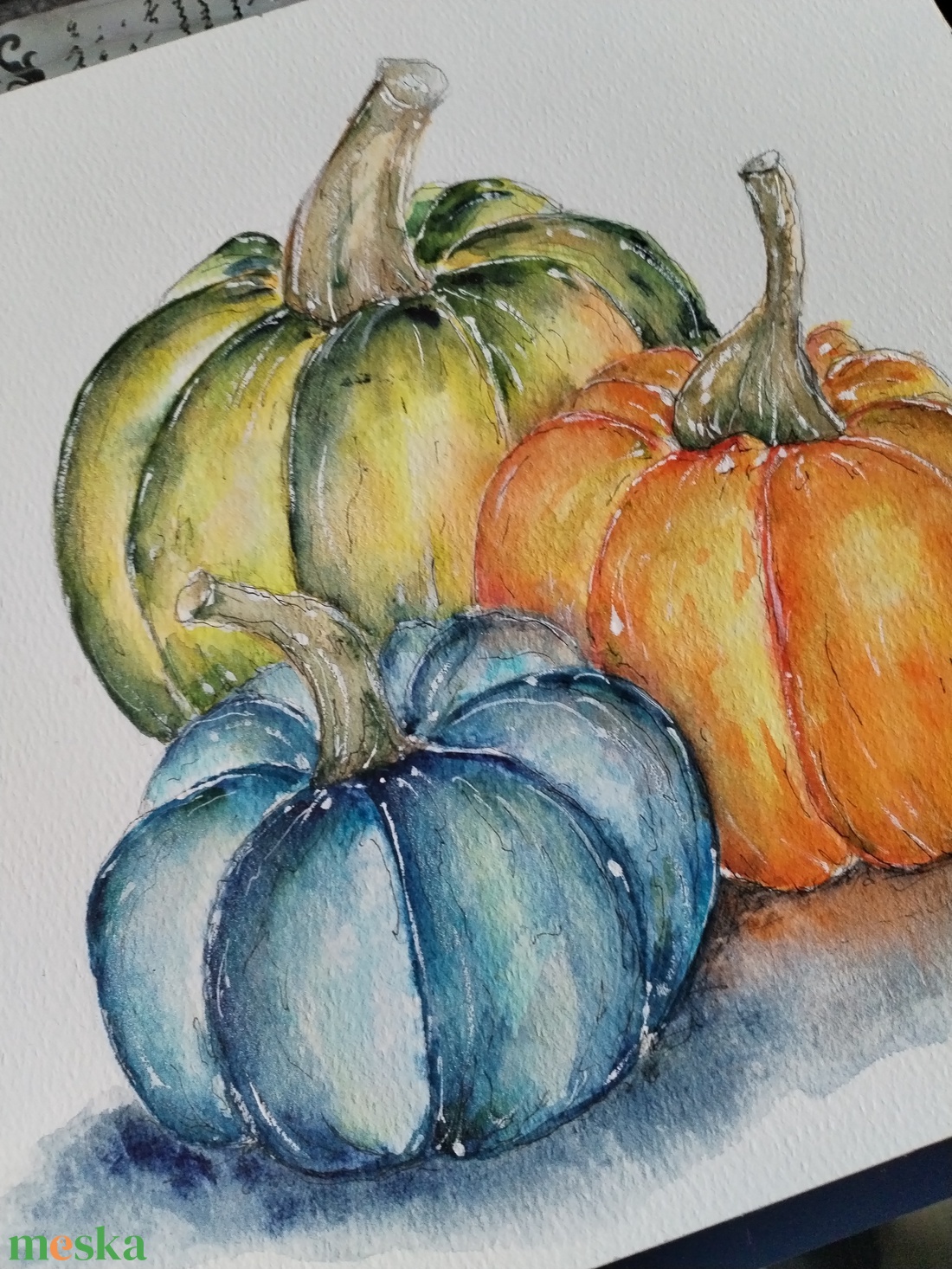 A három tököcske - művészet - festmény - akvarell - Meska.hu