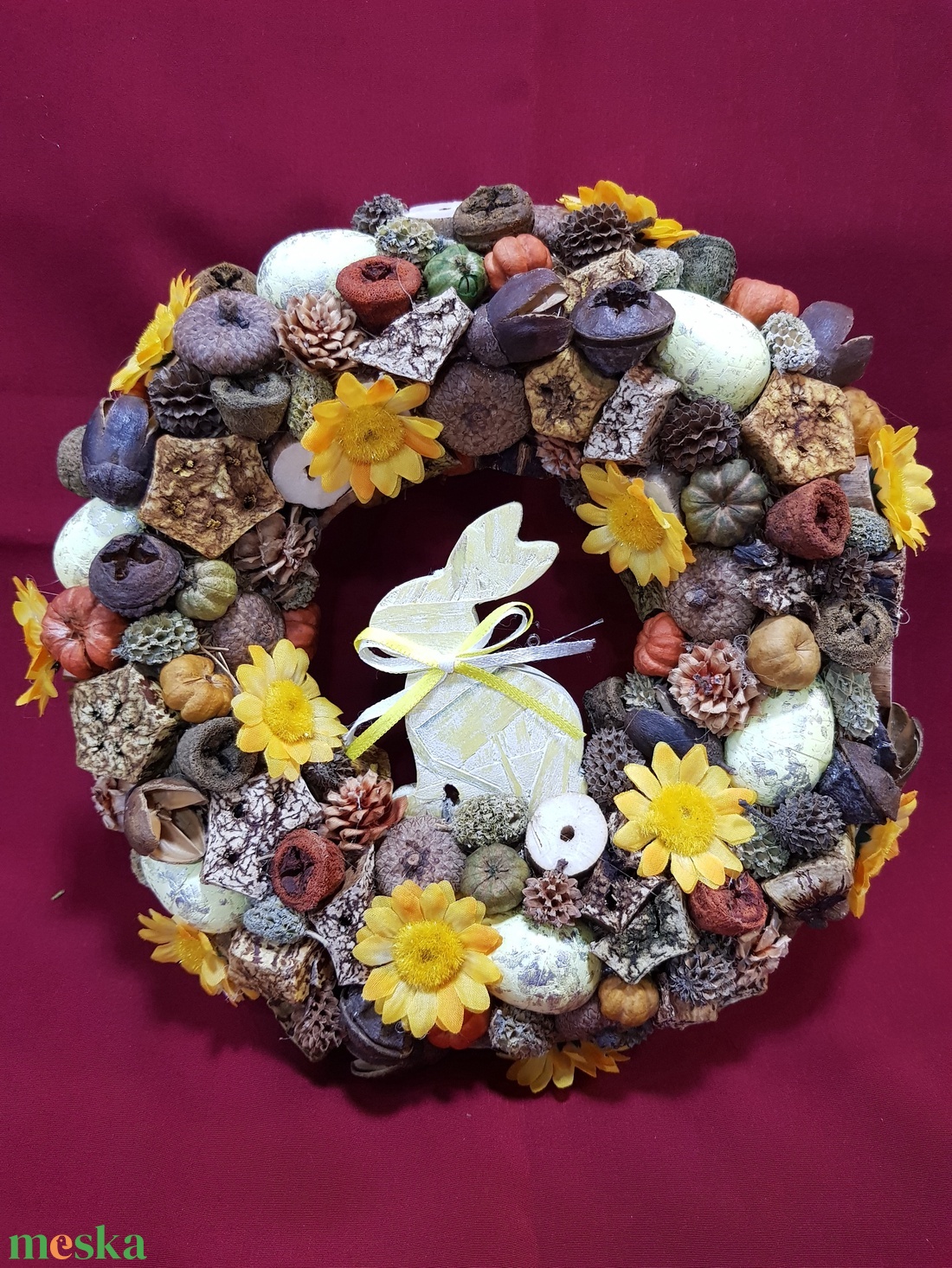 Tavaszi nyuszis ajtódísz, ajtókopogtató - otthon & életmód - dekoráció - ajtó- és ablak dekoráció - ajtódísz & kopogtató - Meska.hu