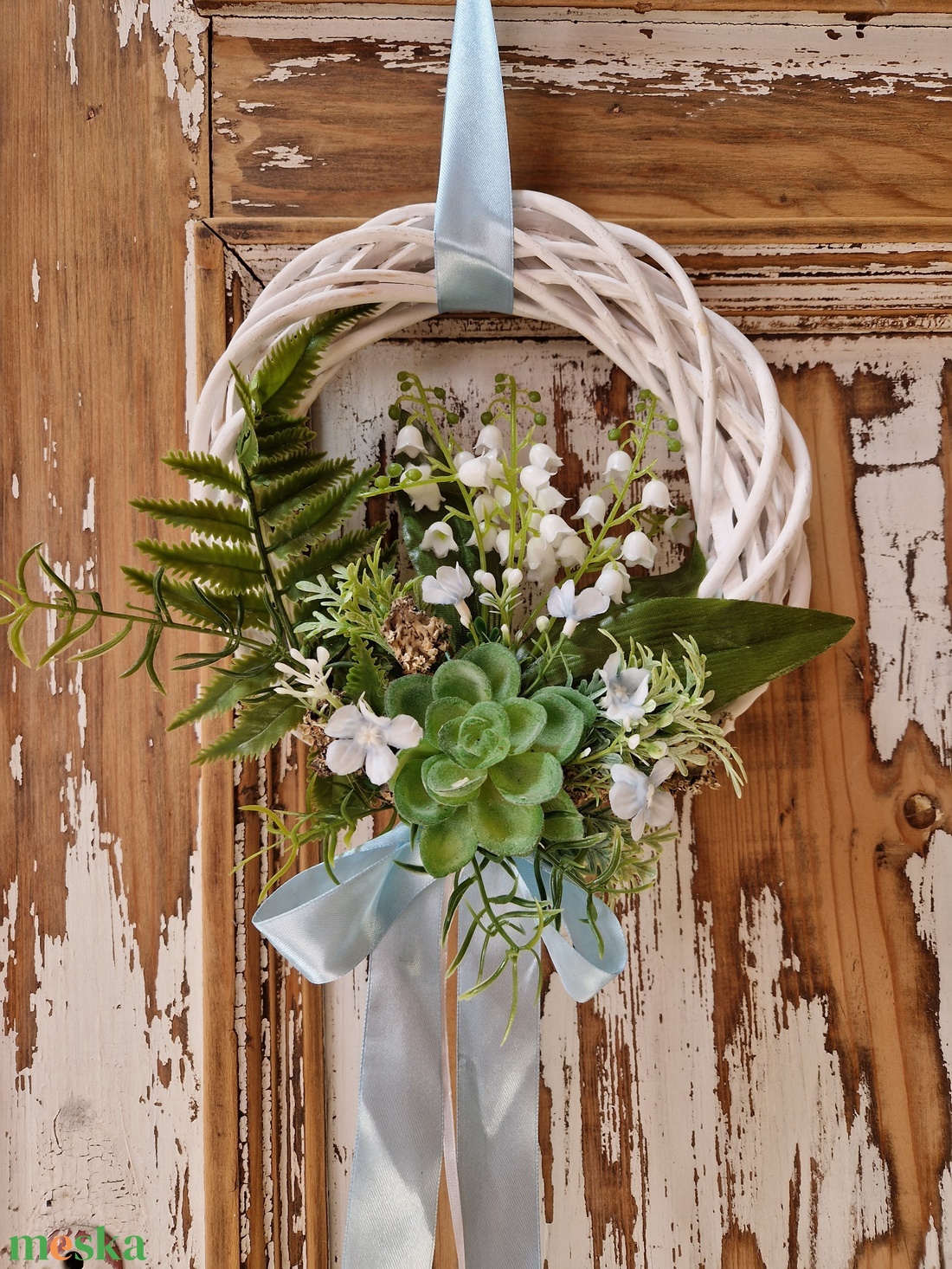 Tavaszi virágos ajtódísz - otthon & életmód - dekoráció - ajtó- és ablak dekoráció - ajtódísz & kopogtató - Meska.hu