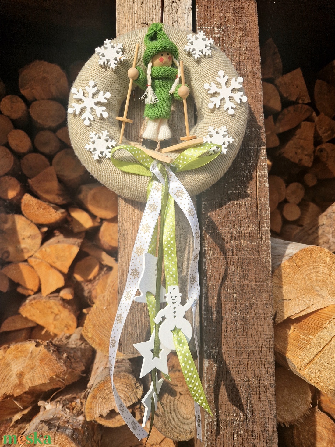 Téli sport ajtódísz - karácsony - adventi díszek - adventi ajtódísz - Meska.hu