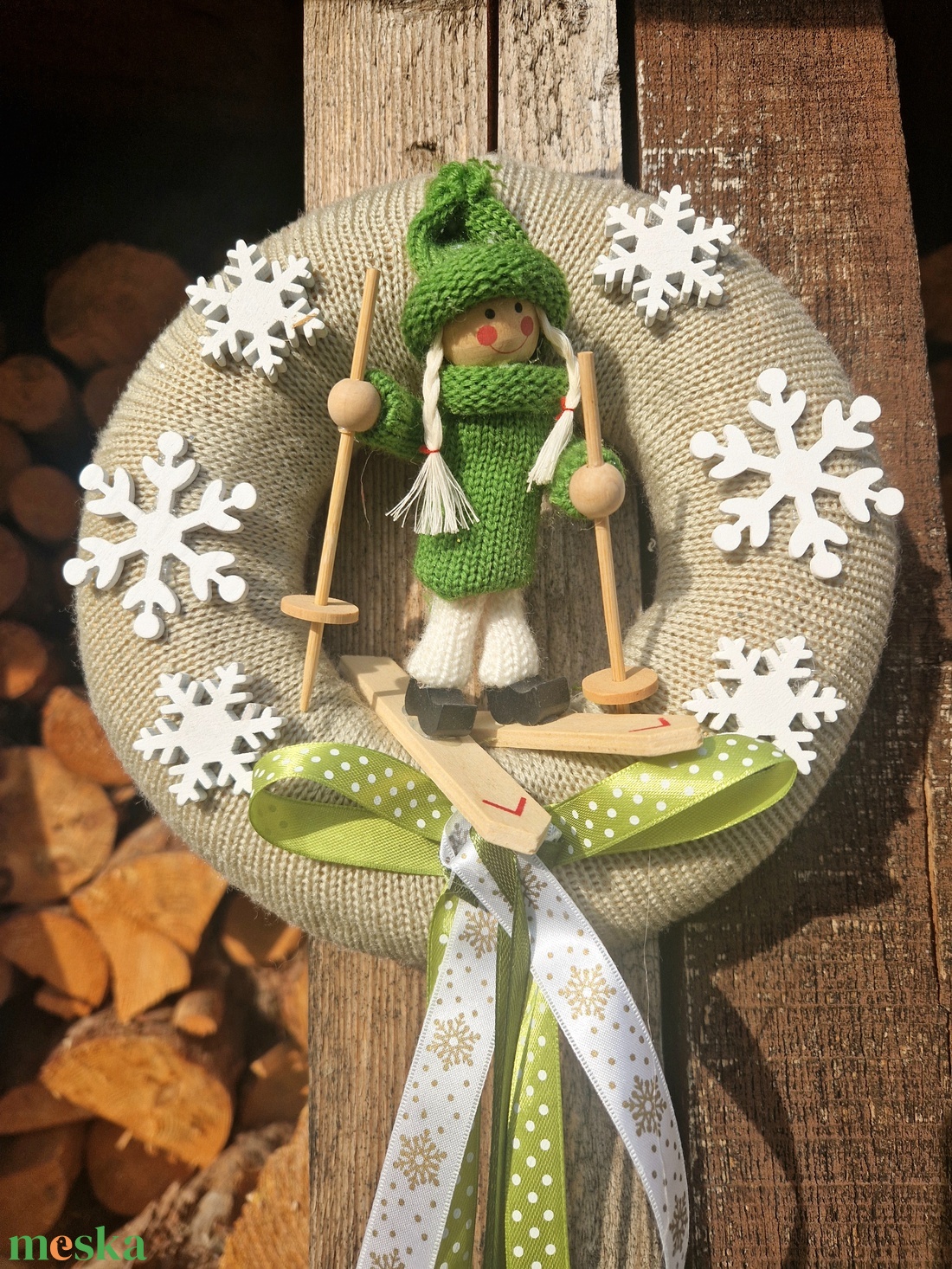 Téli sport ajtódísz - karácsony - adventi díszek - adventi ajtódísz - Meska.hu