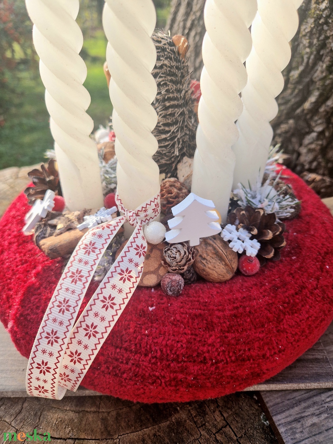 Adventi koszorú sünivel - karácsony - adventi díszek - adventi asztaldísz - Meska.hu