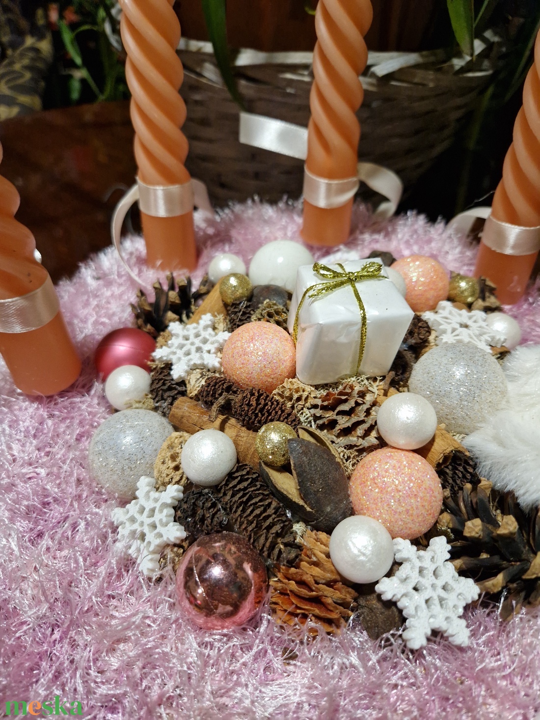 Lazac színű adventi asztali dísz - karácsony - adventi díszek - adventi asztaldísz - Meska.hu Lazac színű adventi asztali dísz - karácsony - adventi díszek - adventi asztaldísz - Meska.hu