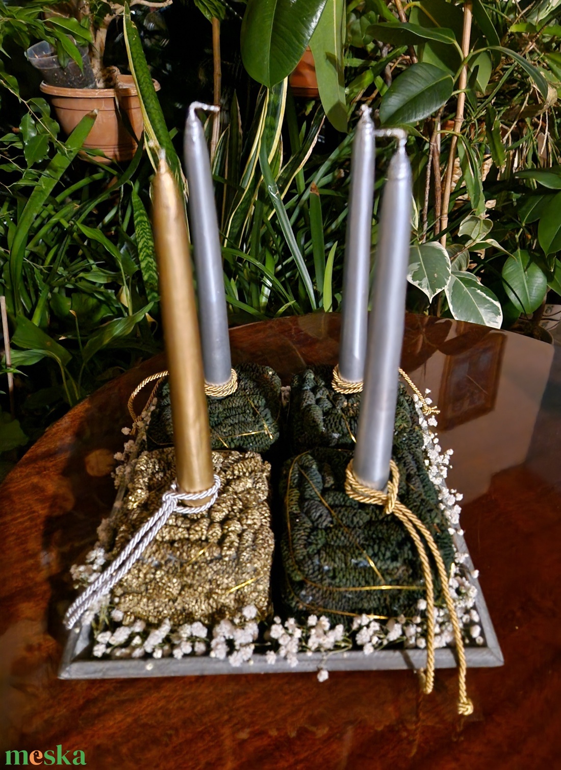 Karácsonyi asztali dísz - karácsony - adventi díszek - adventi asztaldísz - Meska.hu