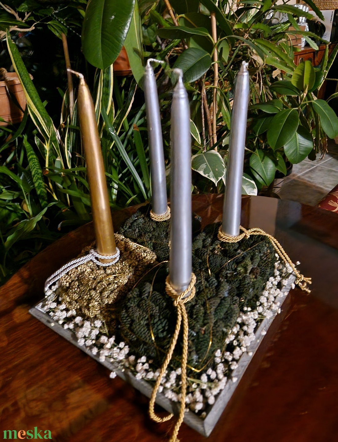 Karácsonyi asztali dísz - karácsony - adventi díszek - adventi asztaldísz - Meska.hu