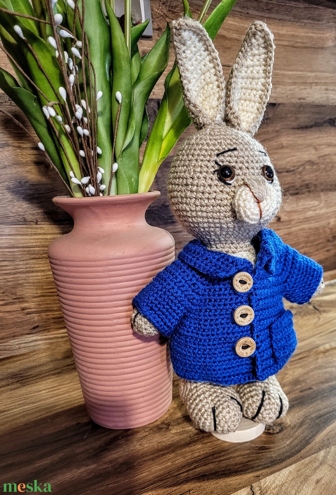 Horgolt nyuszika - baba - mama - baba játékok - játszószőnyeg - Meska.hu