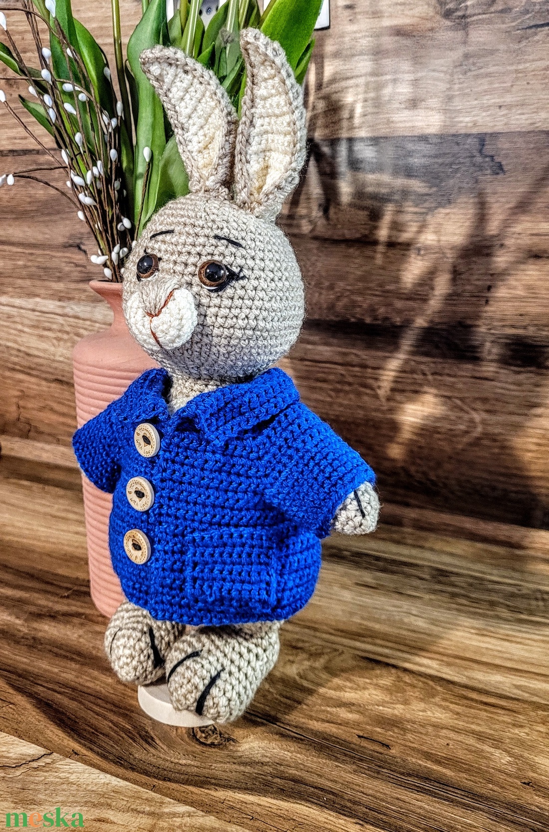 Horgolt nyuszika - baba - mama - baba játékok - játszószőnyeg - Meska.hu